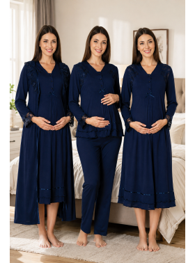 Effortt 2426L Lacivert Lohusa Hamile 4'lü Set